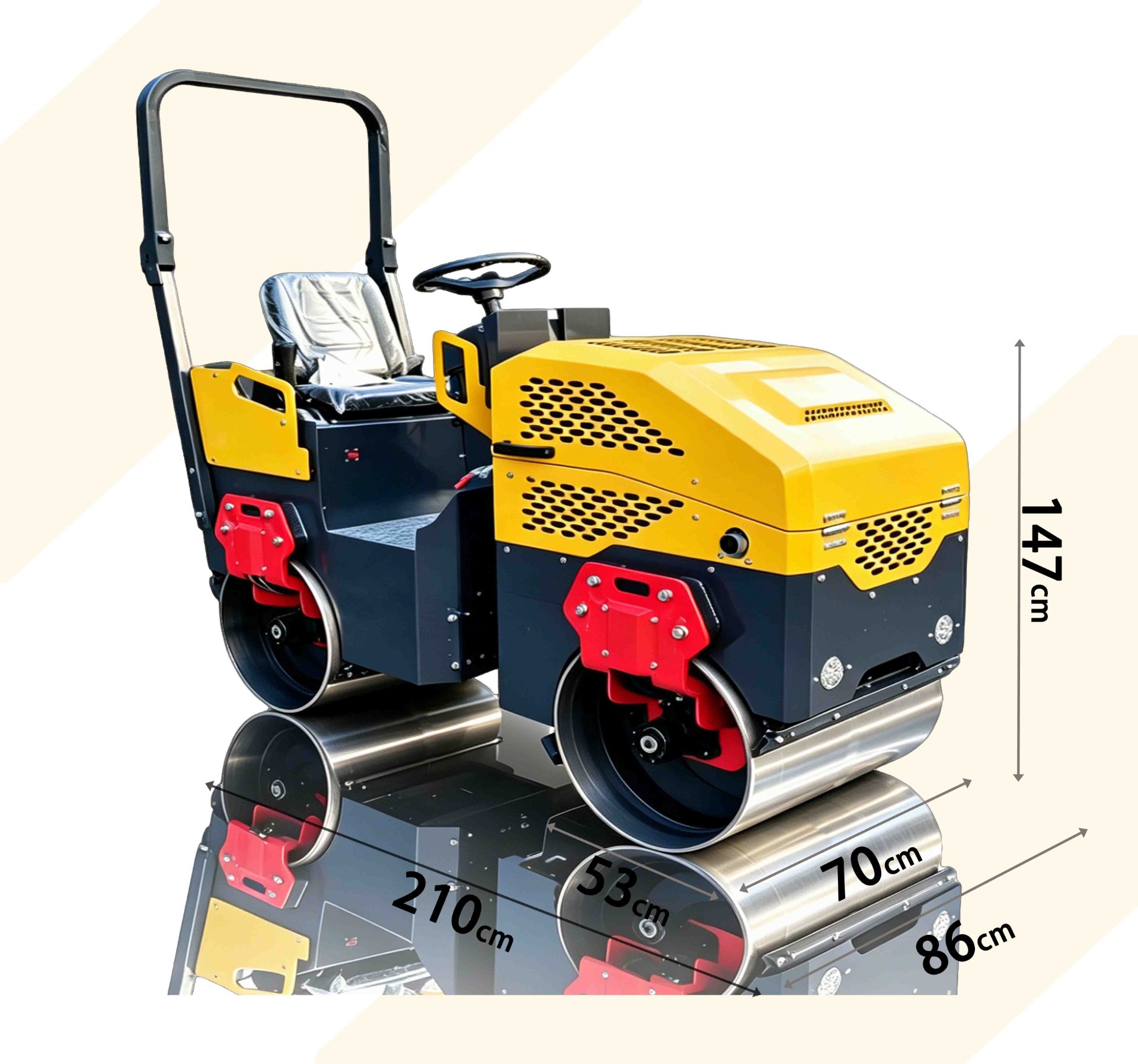 XHRS700双钢轮压路机1吨参数表